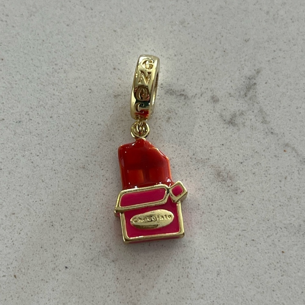 GNOCE Chocolate Box Charm 925 Sterling Silver Gold Plated Enamel - Picture 2 of 5